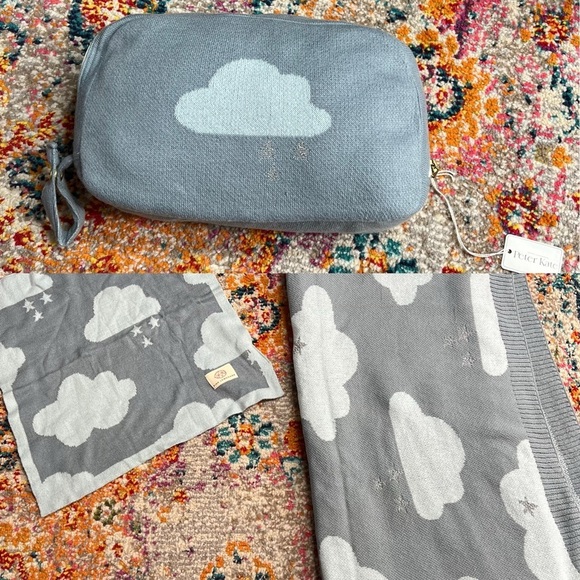 NWT PINK‎ LEMONADE baby blanket and Burp Cloth set in Dreamy Clouds Blue - Picture 15 of 15